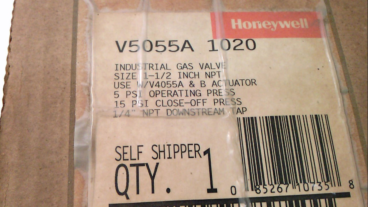 Honeywell V5055A1020 Industrial Gas Valve 1-1/2 inch NPT - Brass