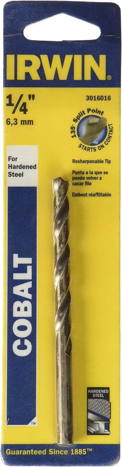 Irwin 3016016 Drill BIT 1/4 x 4 Cobalt