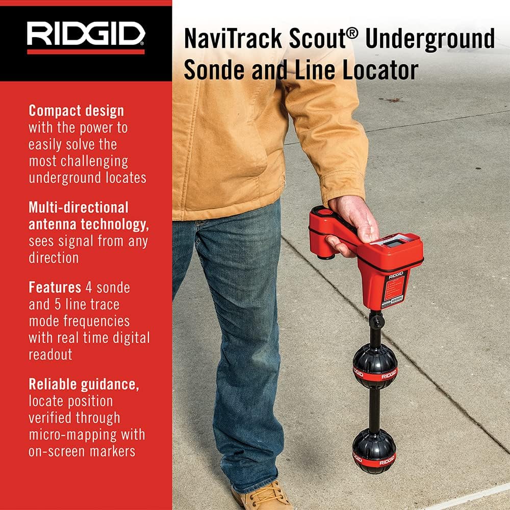 Ridgid 19238 NaviTrack Scout Locator, Underground Cable and Pipe Locator