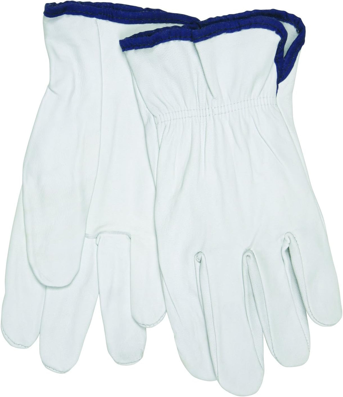 MCR Safety 3601M Premium Grain Goatskin Driver Gloves with Straight Thumb, White, Medium