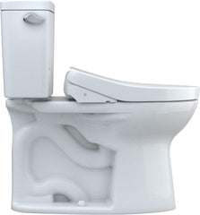 TOTO MW7763046CEFGA#01 Drake WASHLET+ Two-Piece Elongated 1.28 GPF Universal Height TORNADO FLUSH Toilet with Auto Flush S500e Bidet Seat Cotton White