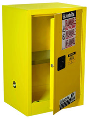 Justrite 891200 Sure-Grip EX 12 Gallon Manual-Close Yellow Flammable Storage Cabinet