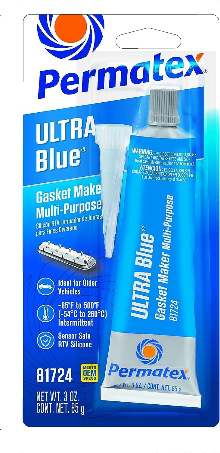 Permatex 81724 Ultra Blue Multipurpose RTV Silicone Gasket Maker 3.35 oz Tube