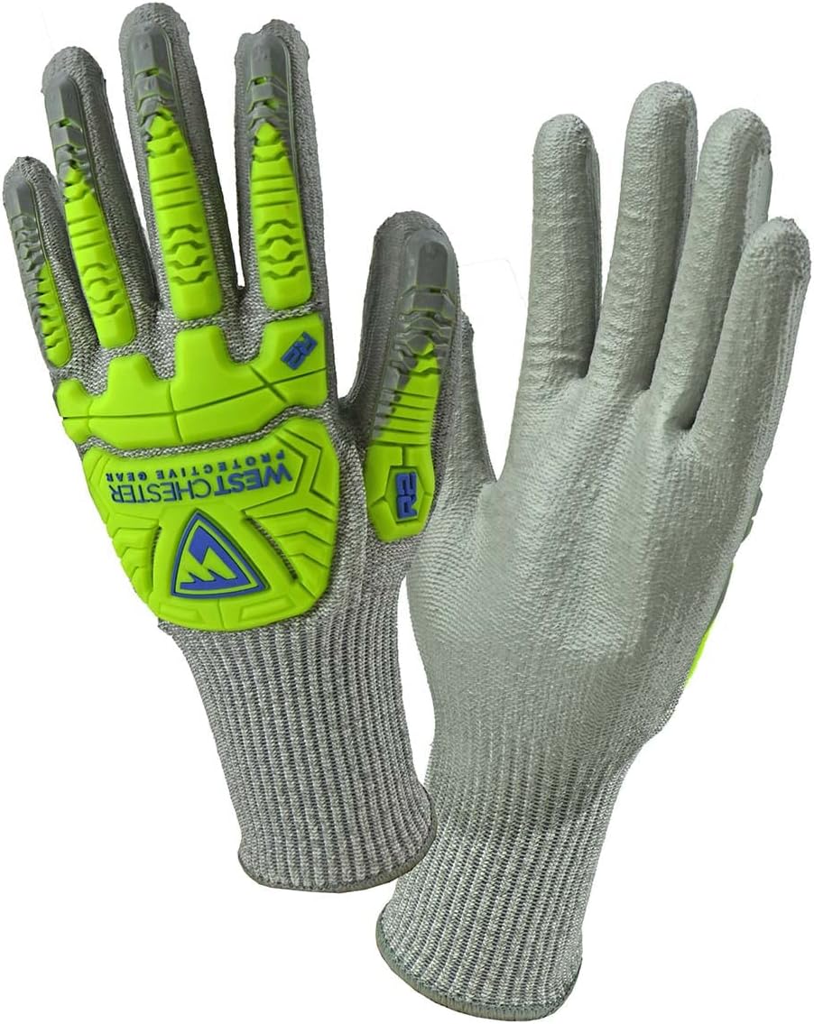 West Chester 710HGUBHVG/S Cut-Resistant Gloves with Polyurethane Coating - 10 Gauge - A4