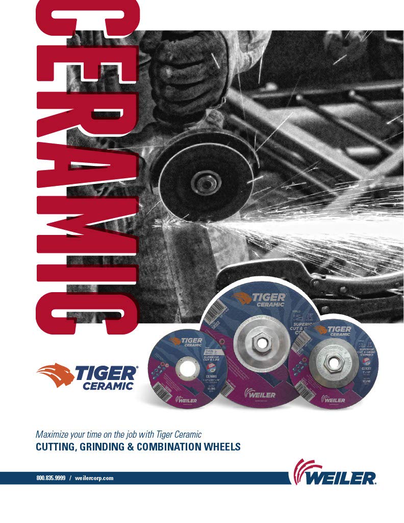 Weiler 58300 Tiger Ceramic Type 1 Cutting Wheel 4.5 inches Pack of 25