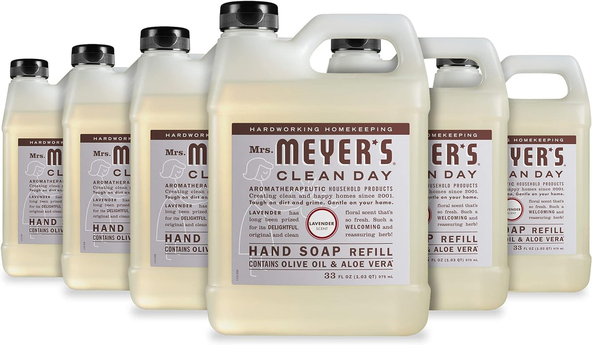 Mrs. Meyer's Clean Day 651318 Hand Soap Refill Lavender 33 fl oz Pack of 6