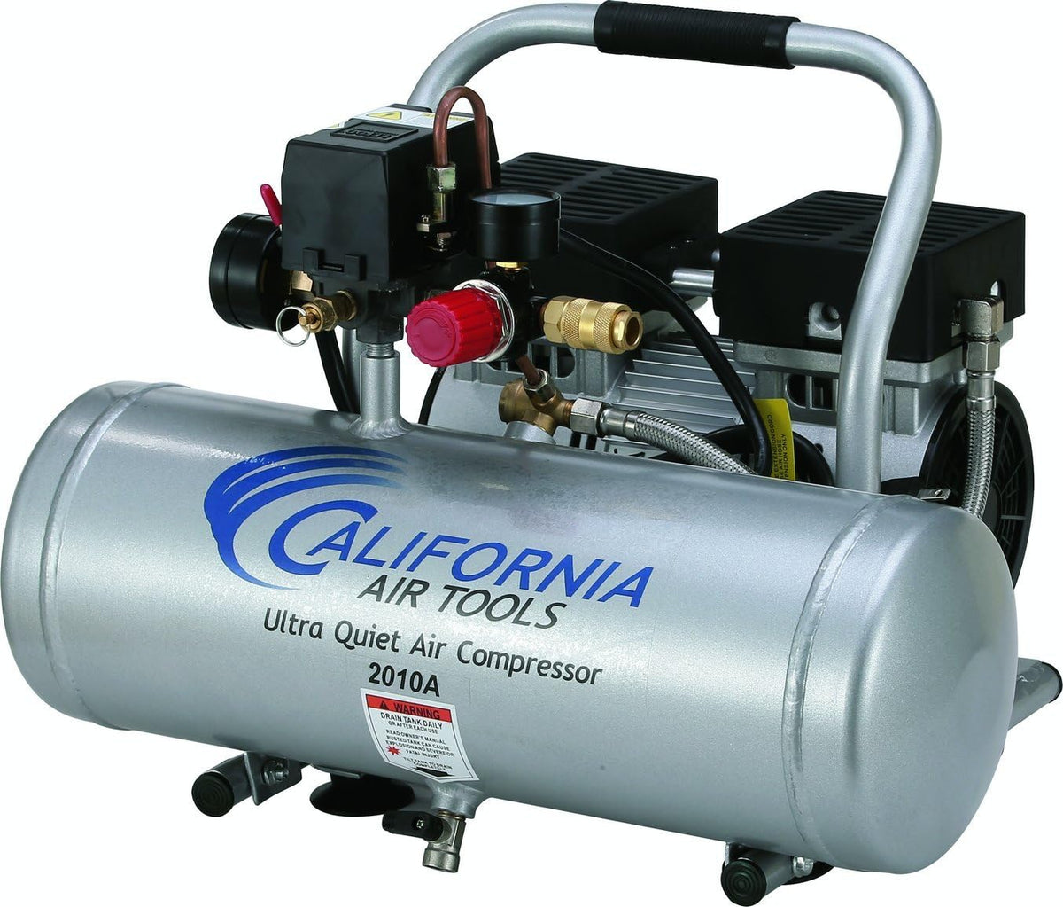 California Air Tools 2010A Ultra Quiet and Oil-Free 1.0 HP 2.0-Gallon Aluminum Tank Air Compressor