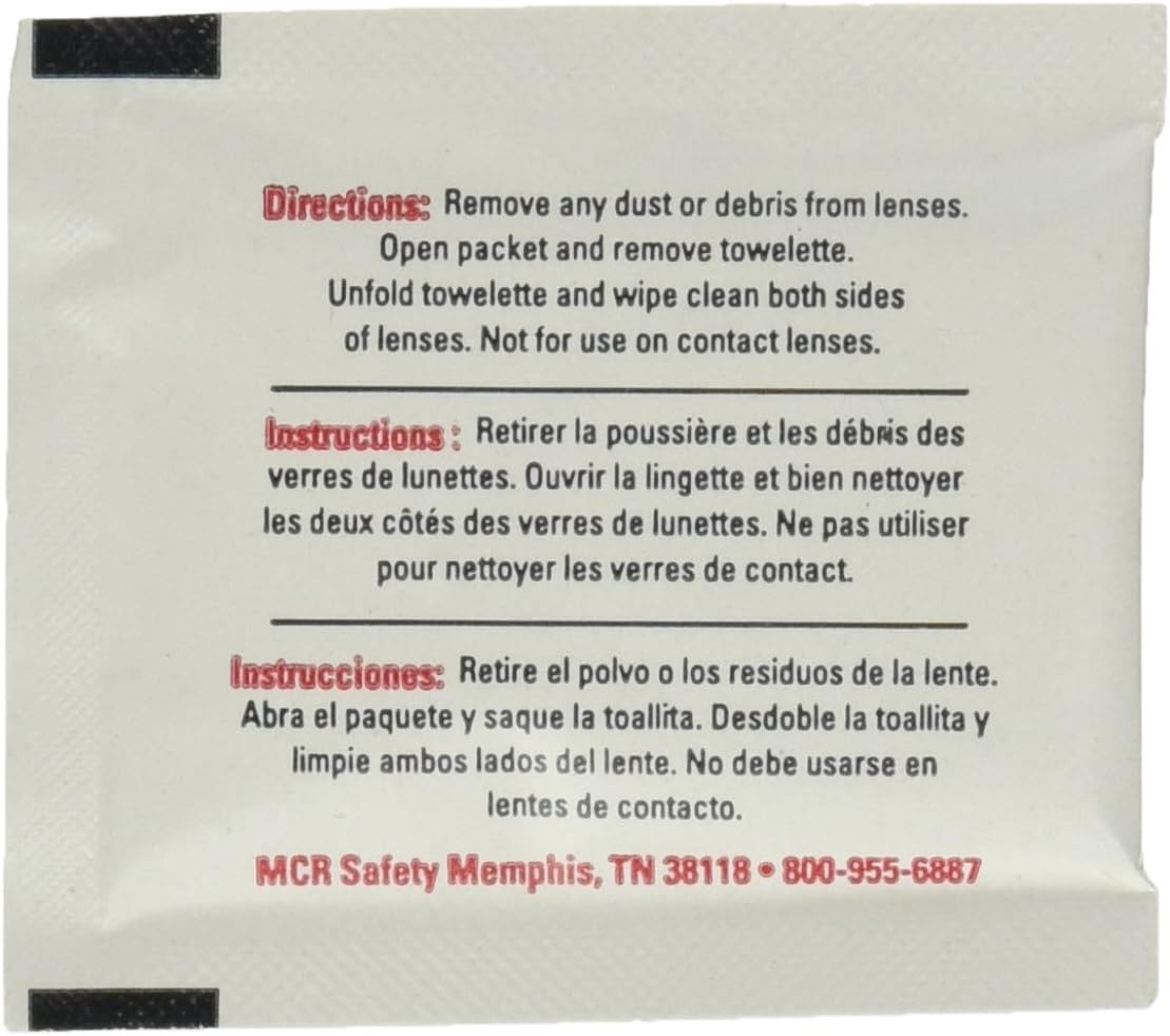 MCR Safety LCT Anti-Fog Anti-Static Lens Cleaning Towelette 100 Wipes