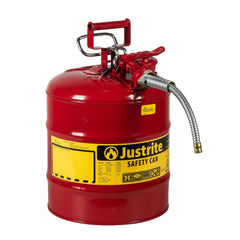 Justrite 7250120 AccuFlow 5 Gallon, 11.75 in OD x 17.50 in H Galvanized Steel Type II Red Safety Can With 5/8 in Flexible Spout