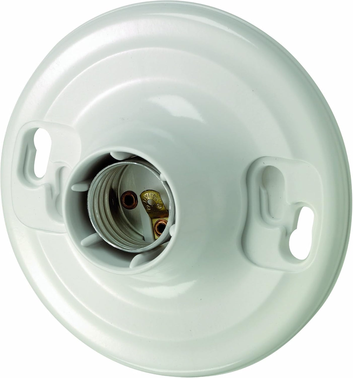 Leviton 8829-CW4 One-Piece Urea Outlet Box Mount Incandescent Lampholder 600 Volts 660 Watts 1-Pack