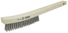 Weiler 44057 Scratch Brush 302 Stainless Steel 0.012 Fill 14 Inch Curved Handle