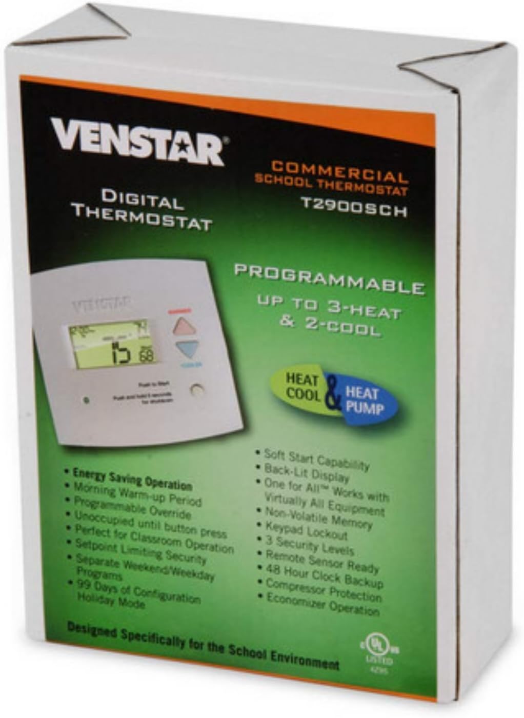 Venstar VST2900SCH Platinum Slimline School Stat Thermostat 24 Volts