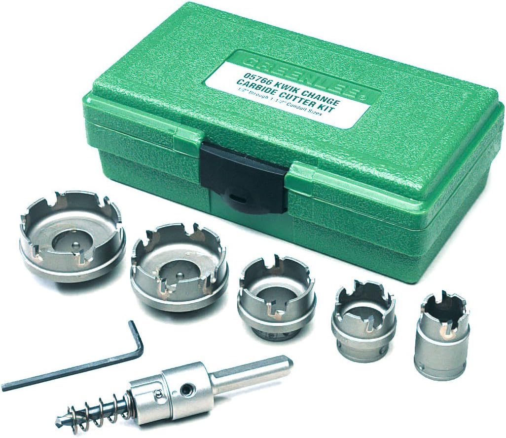 Greenlee 660 7-Piece Quick Change Carbide-Tipped Hole Cutter Set, 7/8 - 2