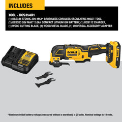 DeWalt DCS354D1 ATOMIC 20V MAX Brushless Cordless Oscillating Multi-Tool Kit