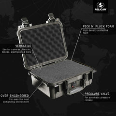 Pelican 1400-000-110 Case With Foam Black