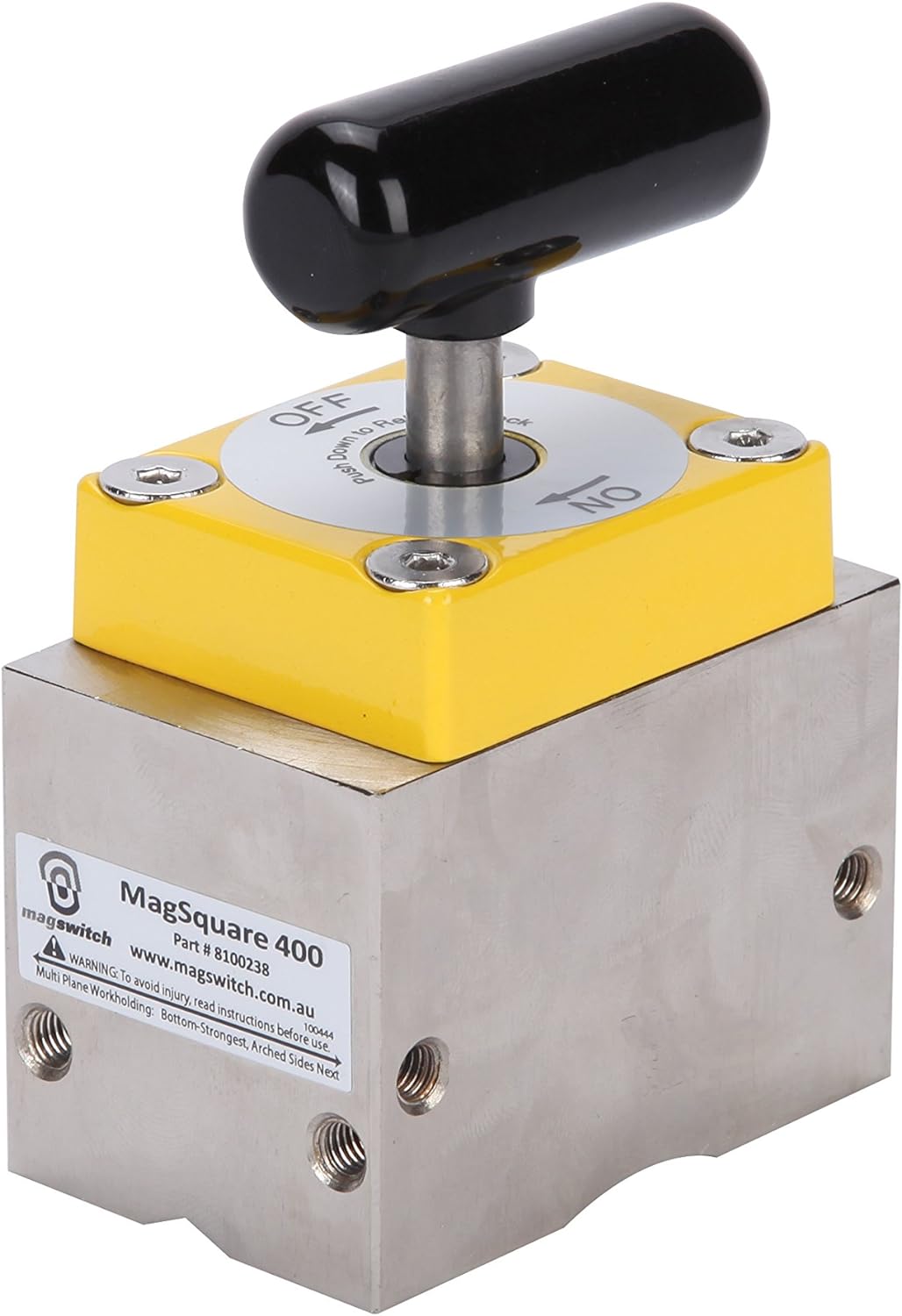 Magswitch 8100238 MagSquare 400 400 Pounds Capacity Yellow/Silver/Black