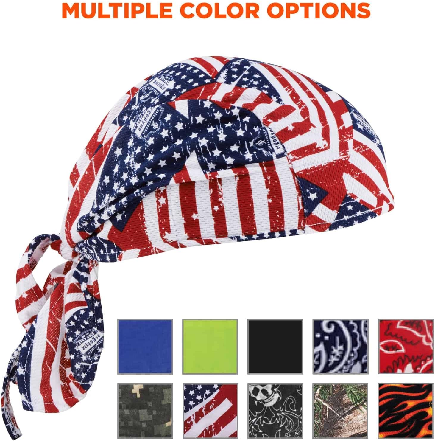 Ergodyne 12477 Chill-Its 6615 Stars Stripes Dew Rag 6 X 20