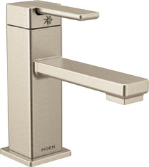 Moen S6710BN 90 Degree One-Handle Single Hole Modern Bathroom Sink Faucet Brushed Nickel