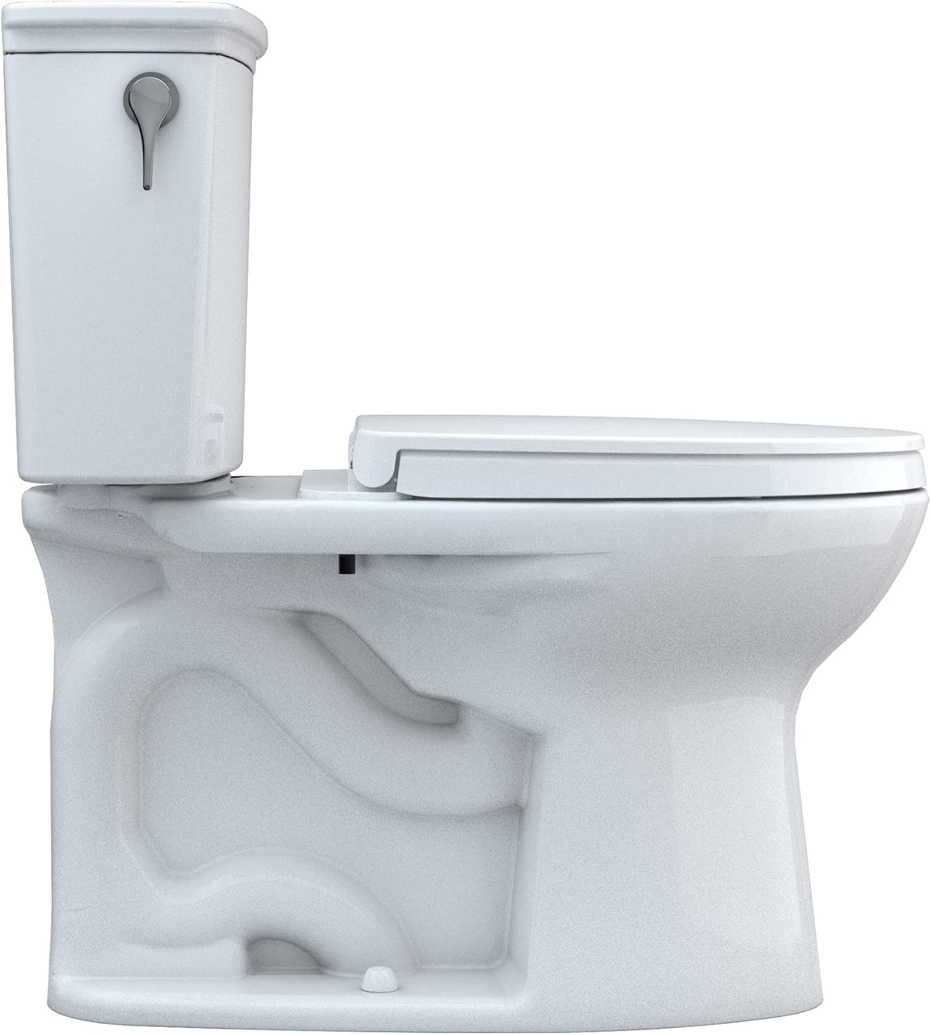 TOTO MS786124CEFG.10#01 Drake Two-Piece Elongated 1.28 GPF Universal Height Tornado Flush Toilet with SoftClose Seat