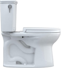 TOTO MS786124CEFG.10#01 Drake Two-Piece Elongated 1.28 GPF Universal Height Tornado Flush Toilet with SoftClose Seat