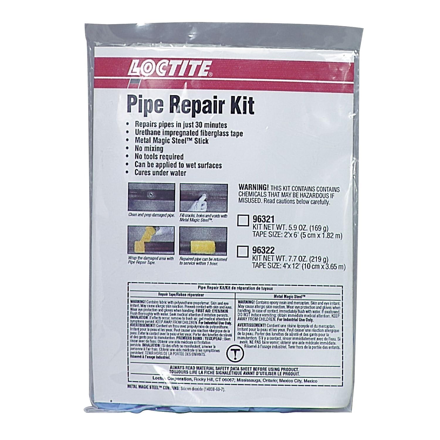 Loctite 209818 Pipe Repair Kit 2 x 6 Ft Metal Plastic Composite Pipes