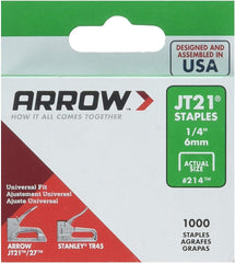 Arrow Fastener 214 JT21 Light Duty Staple 1/4 Inch 1,000 Staples