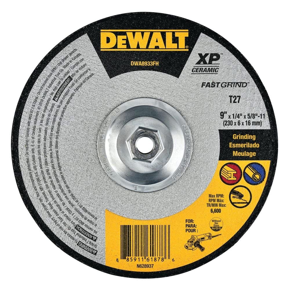 DEWALT DWA8933FH XP Ceramic Grinding Wheel 9 X 1/4 X 5/8-11