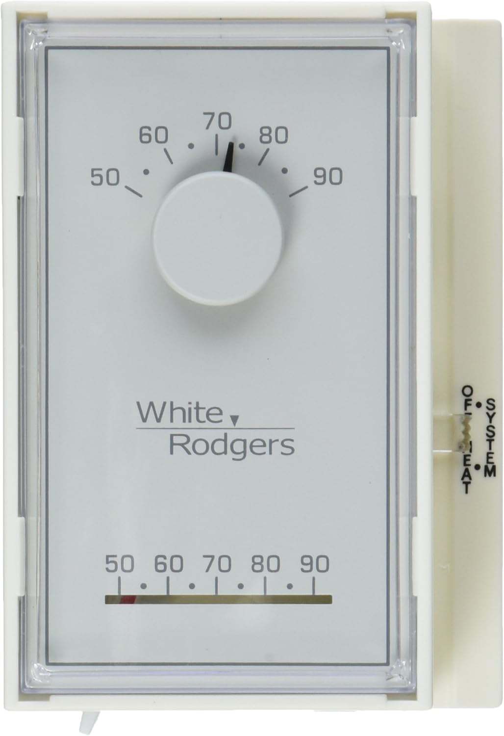 White-Rodgers 1E50N-301 Mercury-Free Mechanical Thermostat, 5.25 inches