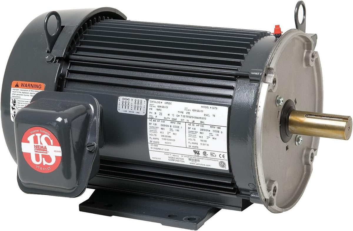 US Motors U2P2DC Unimount TEFC Motor 2 HP 1750 RPM 3-Phase