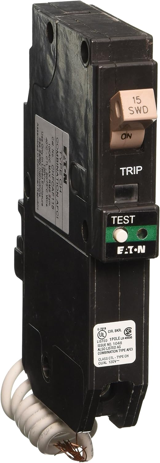 Eaton CHFCAF115 Single Pole Cutler Hammer Combo Arc Fault Circuit Breaker 15-Amp