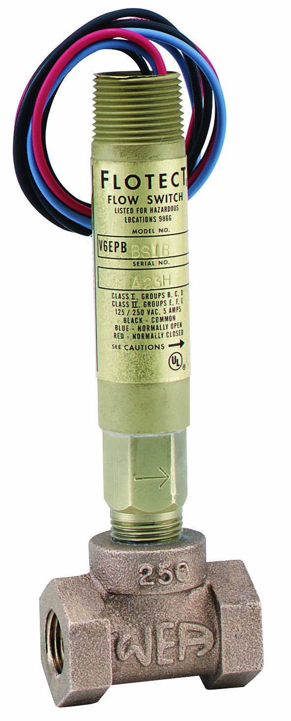 Dwyer V6EPB-B-S-3-B Flotect Mini-Size Flow Switch Brass SPDT 1 Inch NPT Connection