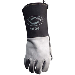 Caiman 1504-1 Premium Split Cowhide MIG/Stick Welding Gloves, Flame Resistant Cuff, Gray/Black Large