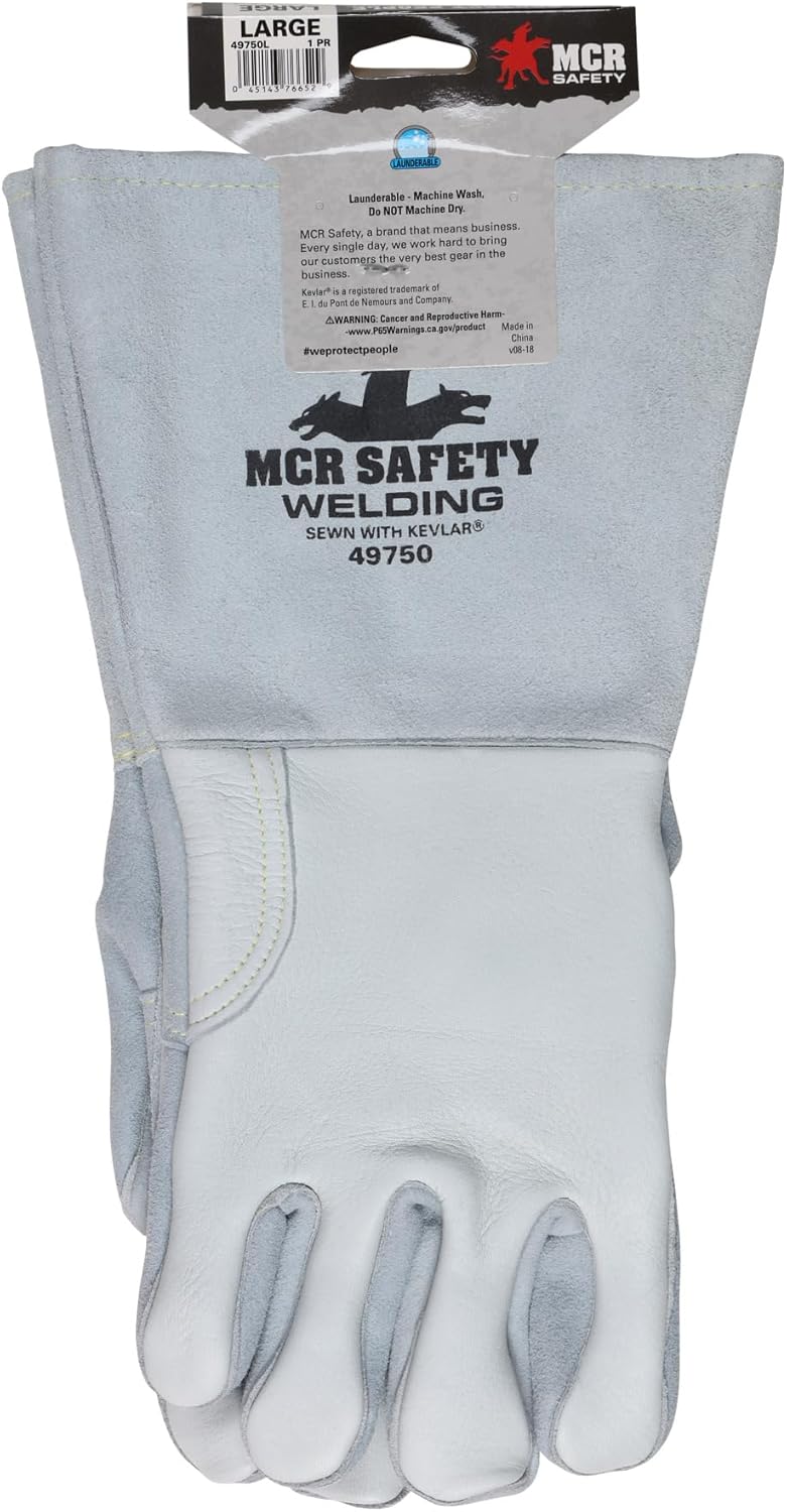 MCR Safety 49750M Welding Gloves, Heat Resistant, Kevlar Stitching, Medium