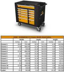 GearWrench 83169 42 11 Drawer Mobile Work Station Black Orange