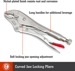 Crescent C7CVN-08 Curved Jaw Locking Pliers with Wire Cutter 7 Inches