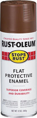 Rust-Oleum 214085 12 Oz Brown Stops Rust Flat Protective Enamel Set of 6