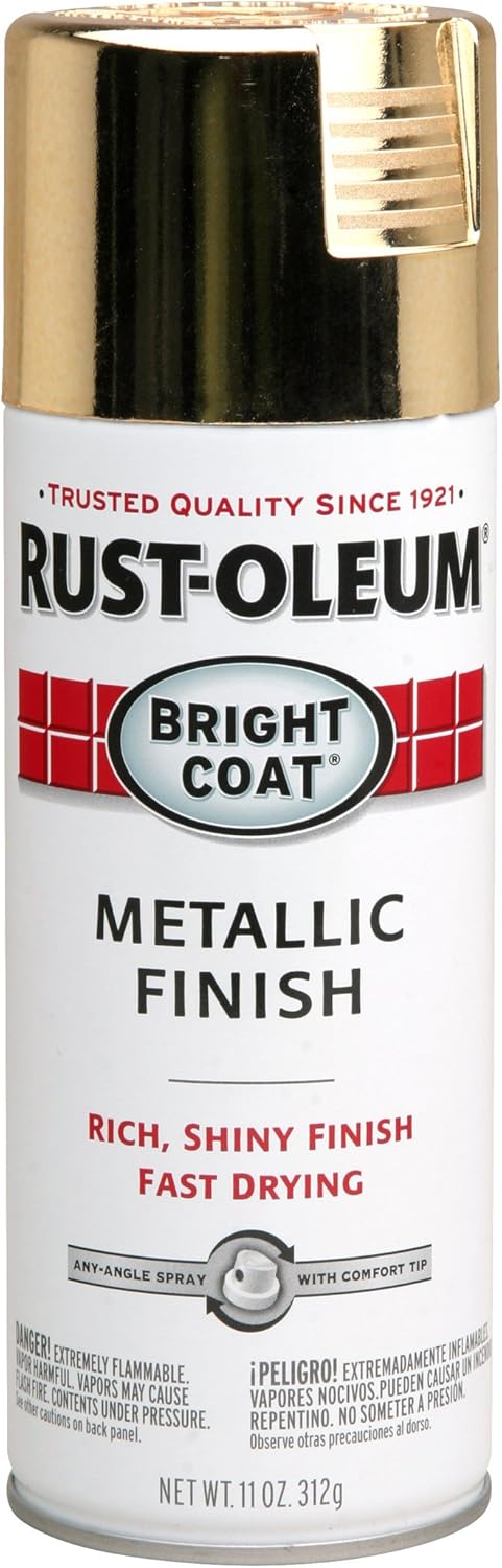 Rust-Oleum 7710830 Bright Coat Metallic Finish Spray Paint Gold 11 Ounce