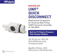 Polaris D29 Quick Disconnect UWF Replacement Part for Pressure-Side Pool Cleaners 280, 280 Tank Trax, TR28P, 380, 180