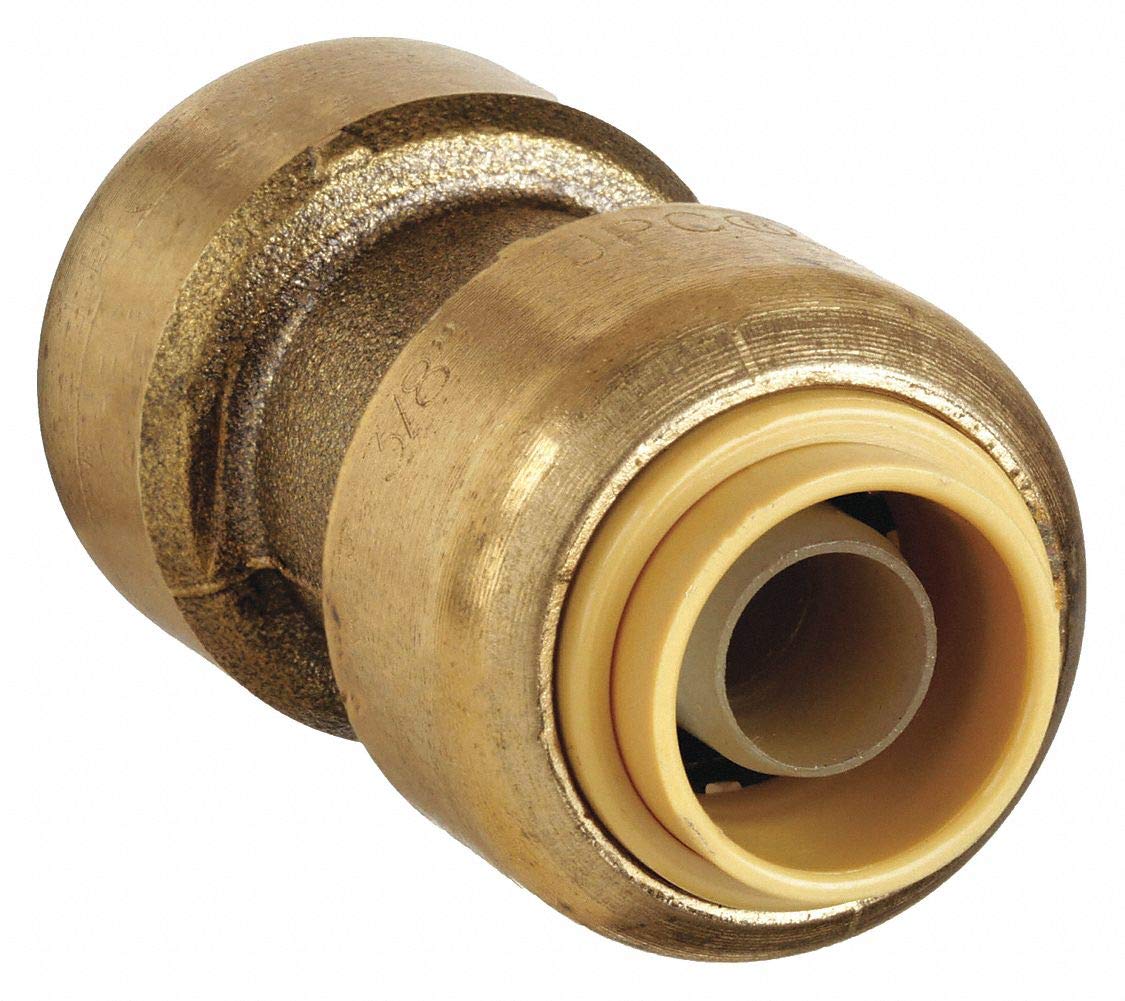 SharkBite U006LF DZR Brass Coupling, 3/8 Tube Size