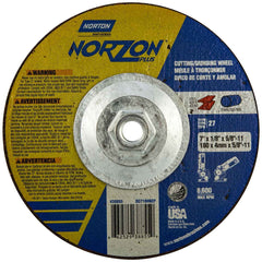 Norton 66252938855 NorZon Plus SGZ CA/ZA Grinding and Cutting Wheels 7x1/8x5/8-11 In 10 Pack