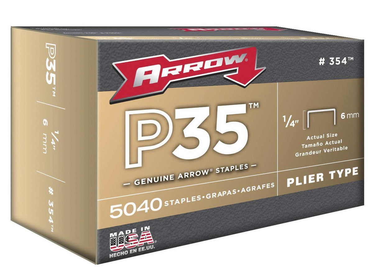 Arrow Fastener 354 P35 Staples 1/4 in 5000 per Box