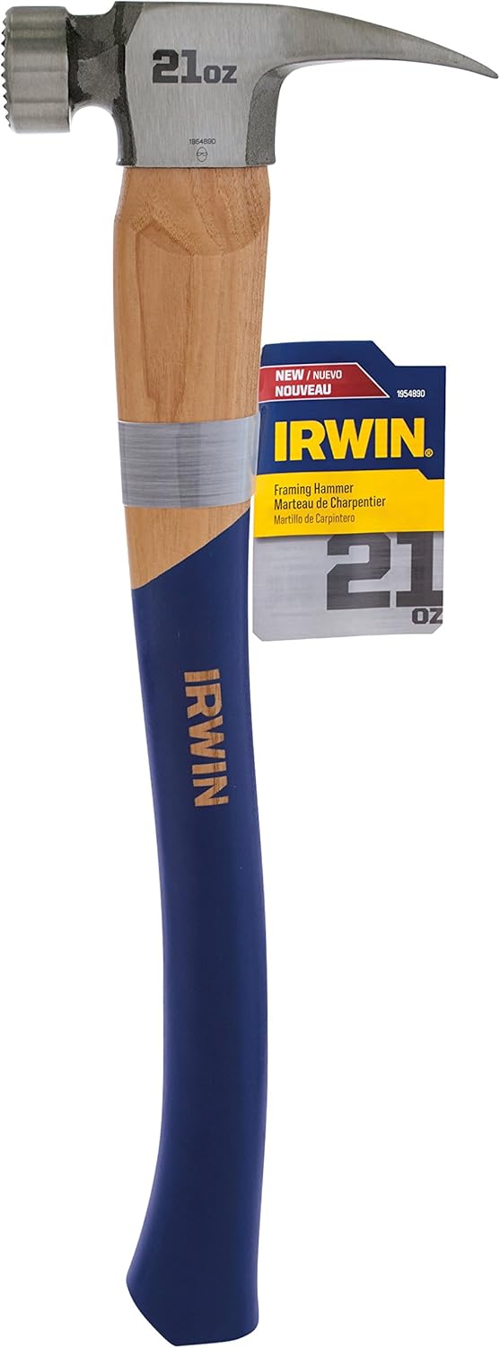 IRWIN 1954890 Wood California Framing Claw Hammer 21 oz