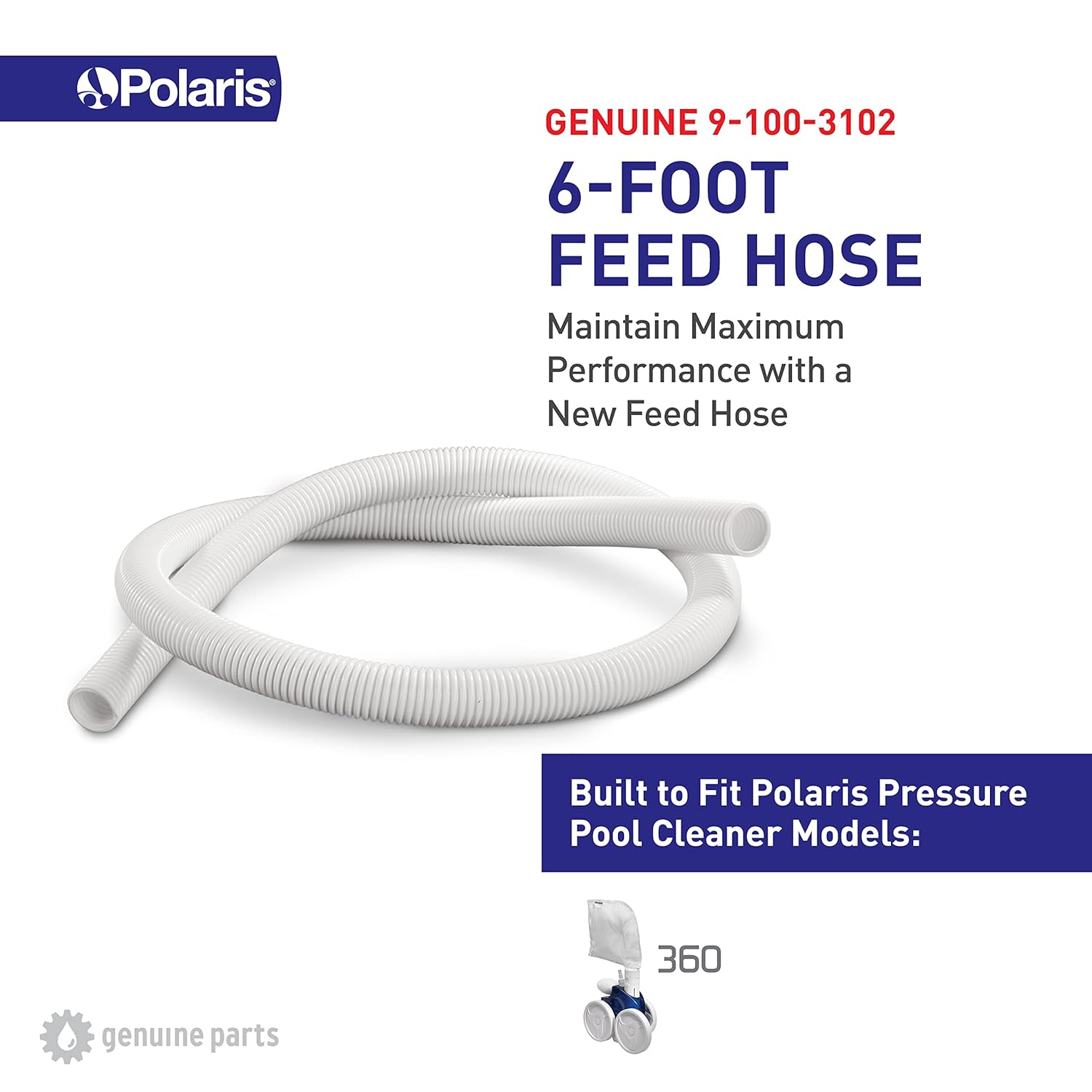 Polaris 9-100-3102 6ft Feed Hose for 360 Pressure-Side Pool Cleaner