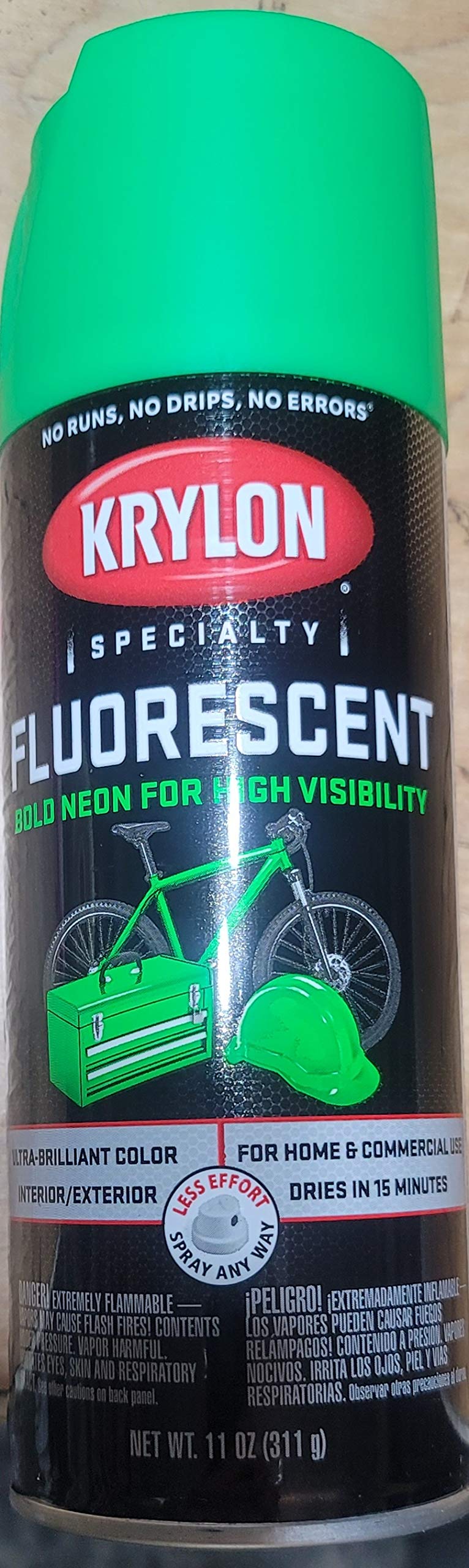 Krylon K03106888 Fluorescent Paint Green 11 oz Aerosol Can