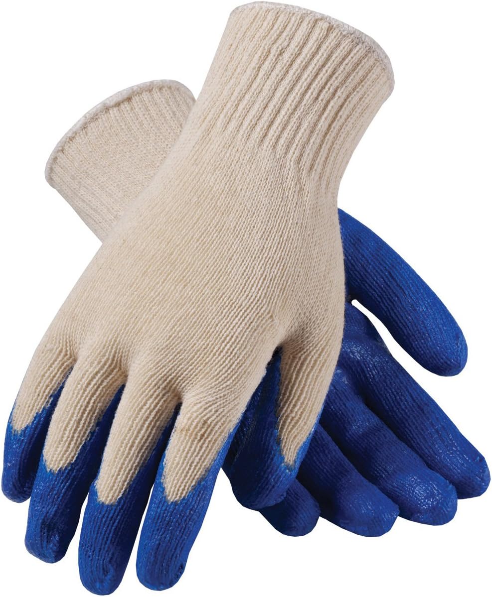 Pip 39-C122/L Seamless Knit Cotton/Polyester Gloves Large White/Blue 12 Pairs