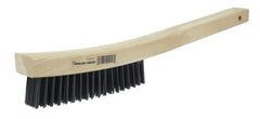 Weiler 44056 Hand Wire Scratch Brush .012 Carbon Steel Fill Curved Handle 4x18 Rows