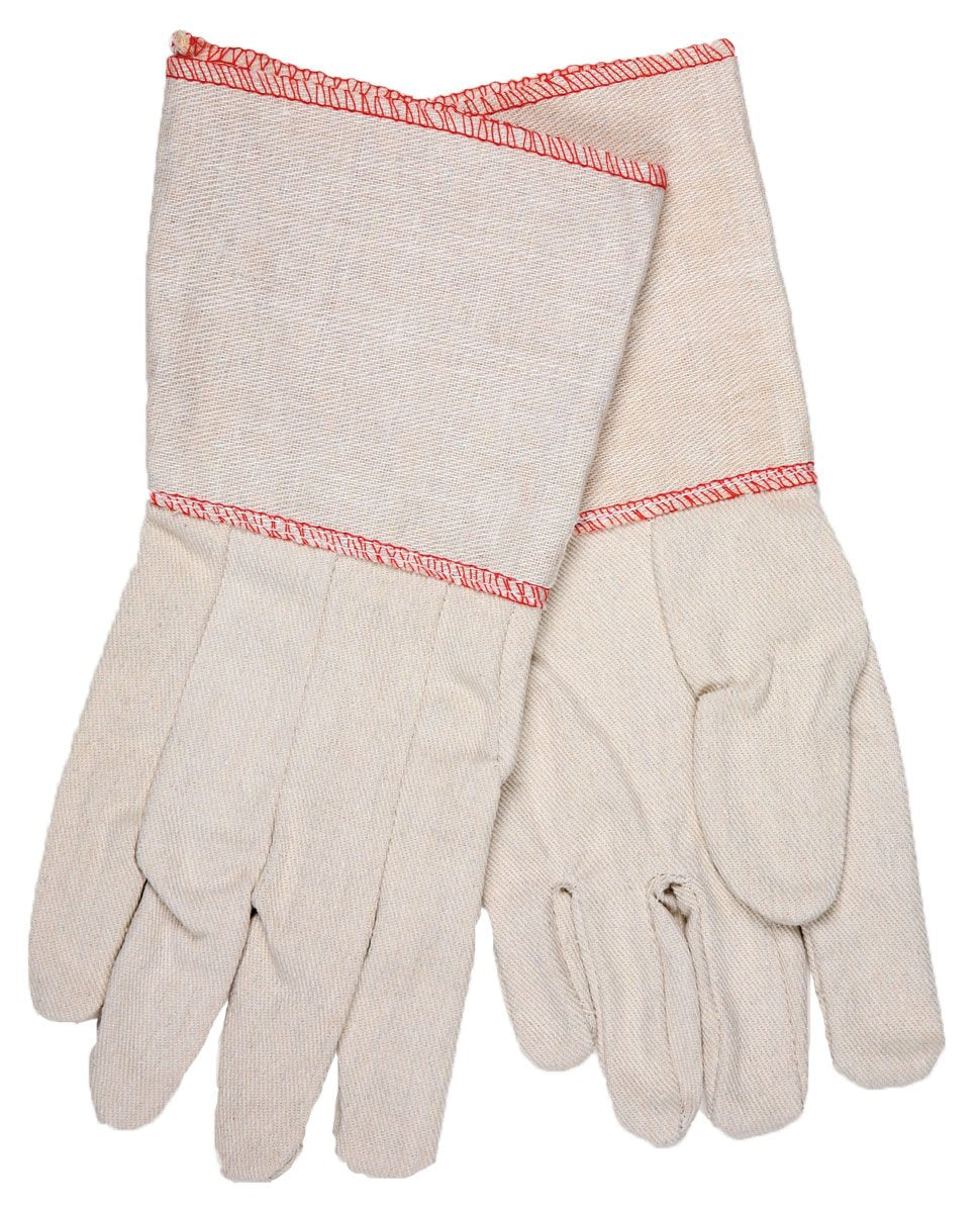 MCR Safety 8200G Cotton Canvas Gloves Large Natural Plasticized Gauntlet Cuff