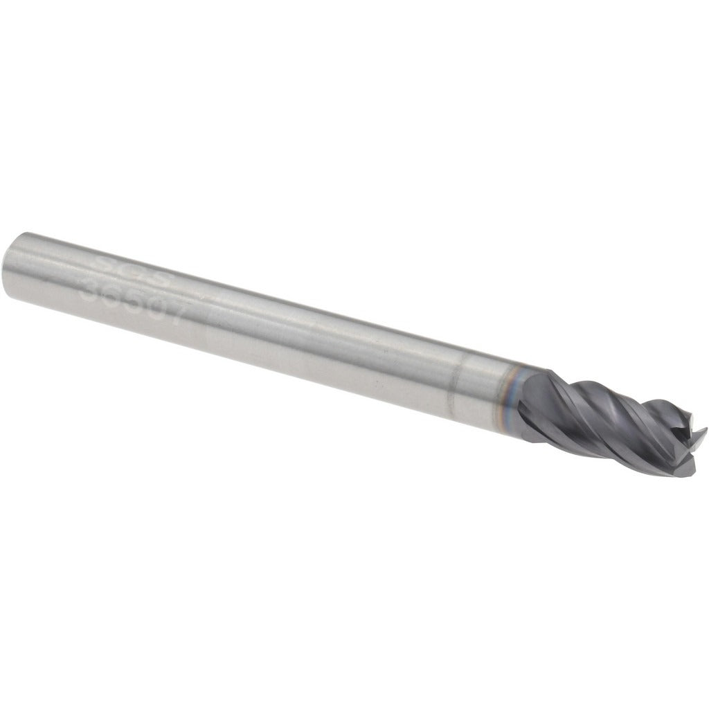 KYOCERA SGS PRECISION TOOLS Sgs 36507 Corner Radius End Mill 3/16 in 4 Flute Carbide