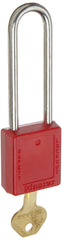 Master Lock 410KALTRED Keyed-Alike Safety Lockout Padlock Extra Length Shackle Red