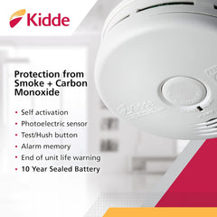 Kidde P3010K-CO Smoke & Carbon Monoxide Alarm 10-Year Battery 1 Pack